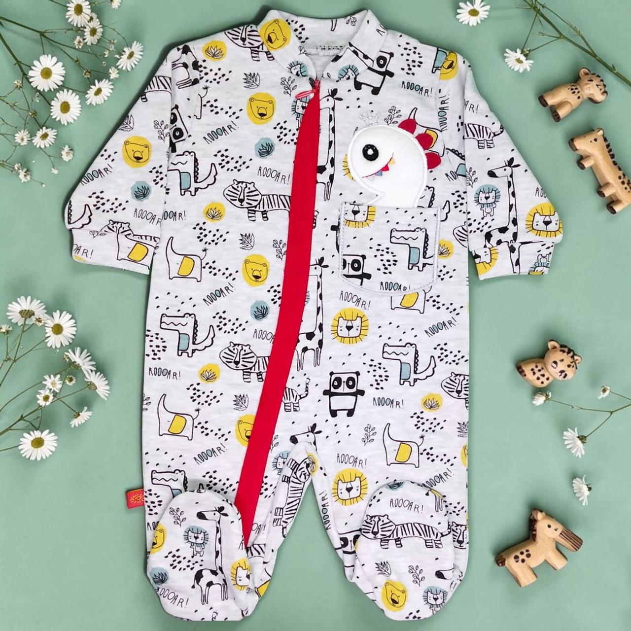Nenios Baby Girl Pink White Rabbit Footed Bodysuit