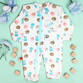 Nenios Baby Girl White Pink Blue Footed Bodysuit