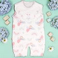 Nenios Baby Girl White Pink Butterfly Short-Sleeve Bodysuit