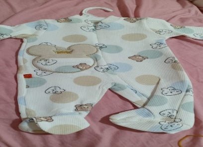 Nenios Baby Girl White Pink Rabbit Pyjama Set