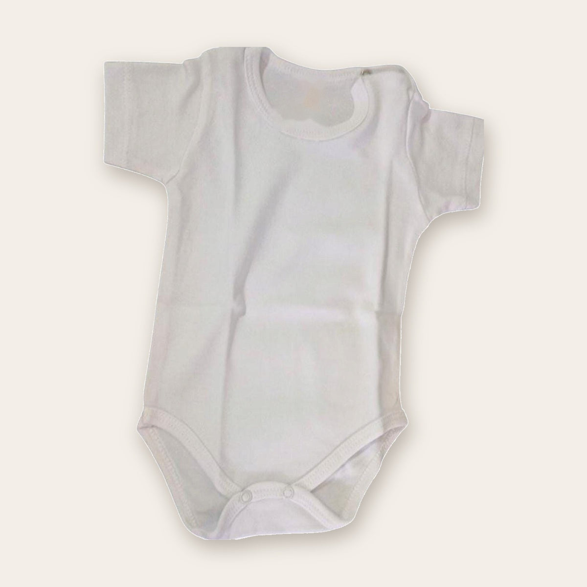 Short-Sleeve Baby Bodysuit – White – front, styled