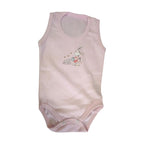 Sleeveless Printed Baby Bodysuit – Pink – front