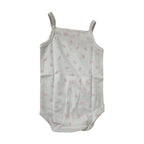 Strappy Printed Baby Bodysuit – White / Bunny – front
