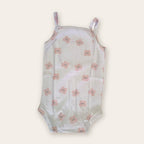 Strappy Printed Baby Bodysuit – White / Butterflies – front, styled