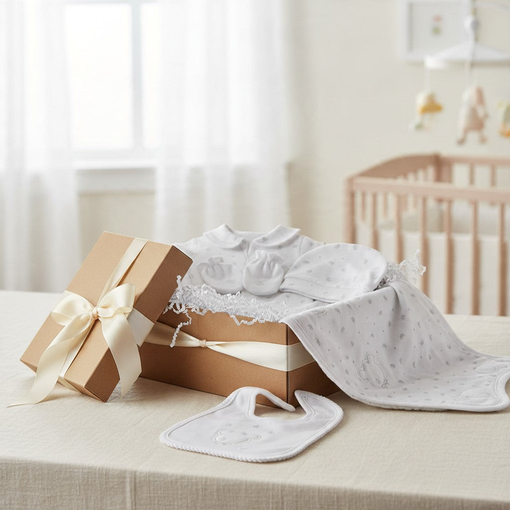5-piece newborn gift set (crown) in a gift box